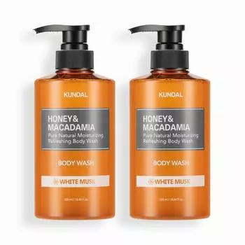 KUNDAL Pure Body Wash 2 Piece Set White Musk 500 мл, корейская косметика с приятным ароматом