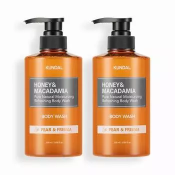 KUNDAL Pure Body Wash 2 Piece Set Pear & Freesia 500 мл, корейская косметика с приятным ароматом