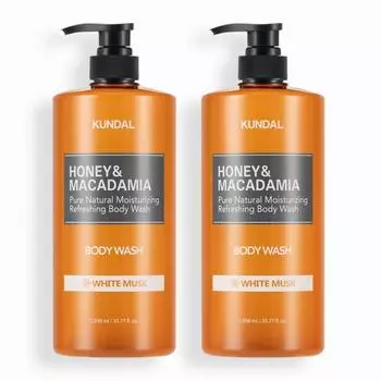 KUNDAL Pure Body Wash 2 Piece Set White Musk 1058 мл, корейская косметика с приятным ароматом
