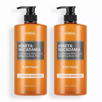 KUNDAL Pure Body Wash 2 Piece Set Acacia Moringa 1058ml, корейская косметика с приятным ароматом