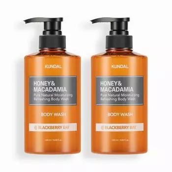 KUNDAL Pure Body Wash 2 Piece Set Blackberry Bay 500 мл, корейская косметика с приятным ароматом