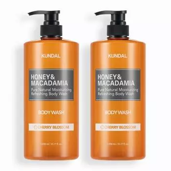 KUNDAL Pure Body Wash 2 Set Cherry Blossom 1058 мл, корейская косметика с приятным ароматом
