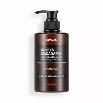 KUNDAL Шампунь Nature Aroma Edition Lime Basil & Mandarin 500 мл, корейская косметика с приятным ароматом