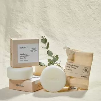 KUNDAL Мыло-ополаскиватель Shea Butter Intensive Silky Rinse Bar French Lavender 100 г, корейская косметика с приятным ароматом