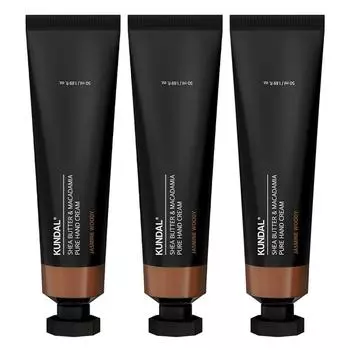 Kundal Shea Butter & Macadamia Pure Hand Cream Jasmine Woody Fragrance, 50ml, 3 units