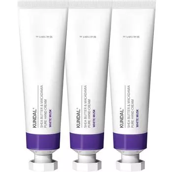 Kundal Shea Butter & Macadamia Pure Hand Cream White Musk Fragrance, 50ml, 3 units