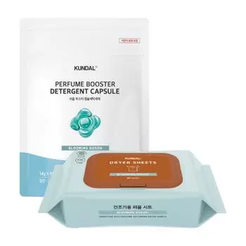 Kundal Signature Ультраконцентрированное капсульное средство для стирки с усилителем аромата (40 штук) 1 единица + 1 ультраконцентрированная сухая салфетка, корейская косметика