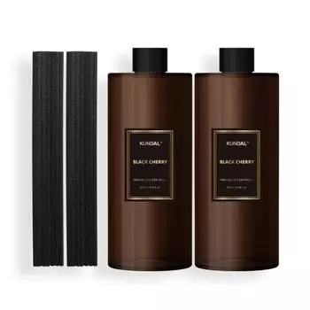 KUNDAL Сменный блок для парфюмерного диффузора, набор из 2 предметов, Black Cherry 500 мл, корейская косметика с хорошим ароматом
