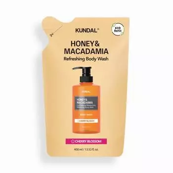 KUNDAL Сменный блок средства для мытья тела Pure Body Wash Cherry Blossom 400 мл, корейская косметика с приятным ароматом