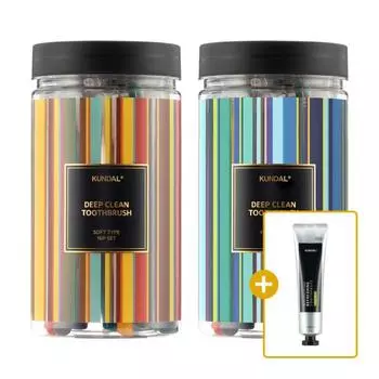 KUNDAL Зубная щетка эластичная антибактериальная с двойной тонкой щетиной 16 шт. 1+1 шт.