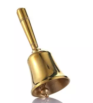 кунденеко Ручной Звонок Латунный Обеденный Супер Громкий Большой Настольный Звонок Настольный Счастливый Ржавчина Легко Хранить Высота Колокольчик, Ручной Звонок, Звонок, Звонок, Громкость, Победа, Звонок, золотой