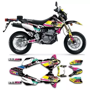 KUNGFU GRAPHICS Supermoto Bike Полный комплект винила подходит для Suzuki DRZ 400 SM SUPERMOTO All Years Sticker, (SZDRSE9919026-КО)