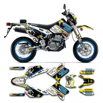 KUNGFU GRAPHICS Supermoto Bike Полный комплект винила подходит для Suzuki DRZ 400 SM SUPERMOTO All Years Sticker, (SZDRSE9919002-КО)