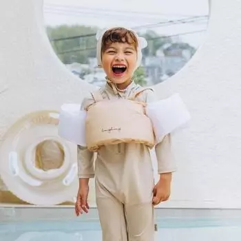 Kungs Poyou куртка с кольцом на руку детская куртка-лужа детская оборка сердце эмоциональная трубка спасательный жилет для водных игр жилет для плавания, корейские водные развлечения