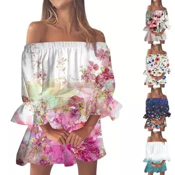 (Куниде) Модное летнее пляжное платье для женщин, повседневное цельное платье с воротником для женщин L розовый