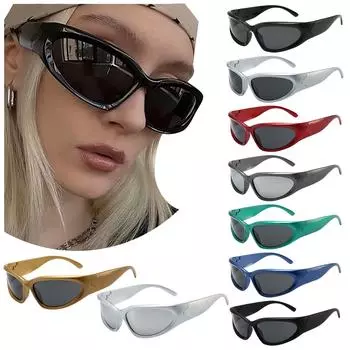 (Куниде) Модные модные солнцезащитные очки для мужчин и женщин, солнцезащитные очки для украшения вечеринок One Size красный