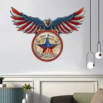 (Куниде) Патриотическая металлическая настенная художественная статуя, скульптура, железный знак, домашний подвесной орнамент, кулон One Size