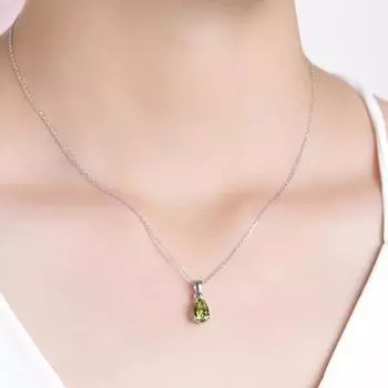 Куололит диаспора драгоценный камень кулон для женщин твердое 925 стерлингового серебра капля воды ожерелье для помолвки подарки без цепей 45cm