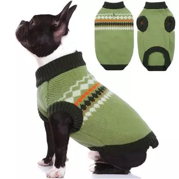 Kuoser Dog Dog Зимняя холодная погода Эластичная Милая Новая зеленая грудь Размер 30 см Одежда, свитер, Одежда, Одежда, Мягкая, Дышащая, Удобная,