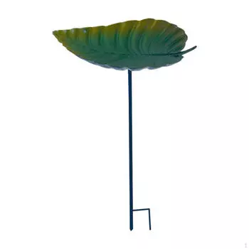 Купальни для птиц на открытом воздухе, кормушка для птиц, кормушка для птиц в форме листа со съемным шестом и металлическим колышком