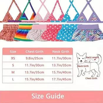 Купальник-бикини для собак, купальный костюм для щенков, тканевый костюм для маленьких собак S розовый