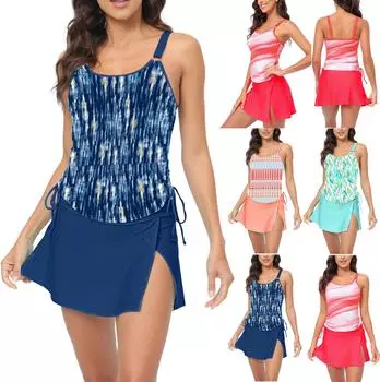 Купальник бикини для женщин, комплект бикини из двух частей, пляжный купальный костюм с завязками по бокам