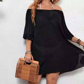 Купальник большого размера Fattened Plus Size, женская пляжная одежда, сексуальная, с узкими плечами, солнцезащитная блузка для отдыха XL