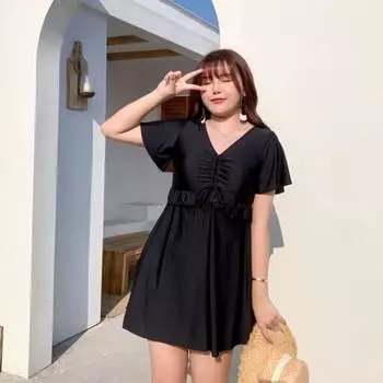 Купальник большого размера, закрывающий живот Увеличить живот, закрывающий живот Свободный длинный и толстый купальник 2XL