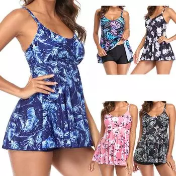 Купальник большого размера, женское платье, большой размер, расширенные брюки с плоским углом для полных девушек, юбка, женский купальник с разрезом XXXL