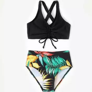 Купальник для девочек Детский купальник для девочек 2025 Детский купальник для девочек Детский раздельный купальник Узкий бикини Girl 104 yards неоновый жёлтый