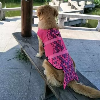 Купальник для домашних животных с застежками-липучками, высокой плавучестью, спасательный жилет для собак XS розы красного