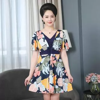 Купальник для мамы, консервативный купальник для женщин среднего и пожилого возраста, разделенный купальник большого размера, спа-купальник 2XL чёрный