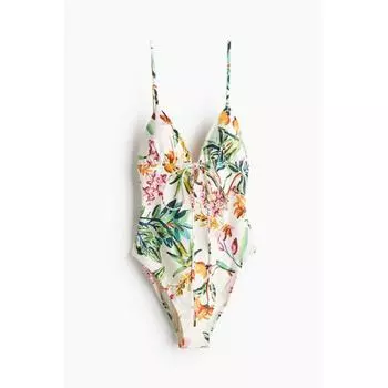 Купальник HM Padcup кремового цвета с цветочным принтом