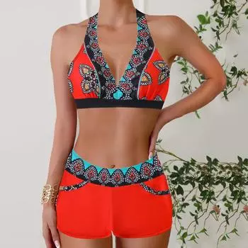 Купальник из двух частей, купальники для женщин, пляжная одежда, купальный костюм, пуш-ап, бикини, бандо, женский купальник, женские купальники XS красный