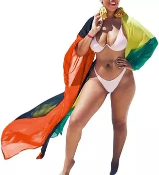 Купальник Кардиган Этнический Пляжный Кардиган Большой Размер Пляжный Шифон Кимоно Парео Большой Длинный Бикини Кардиган Морской Бассейн Пляж Длинный Кардиган Летний Солнцезащитный