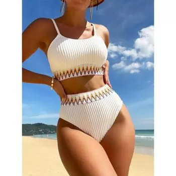 Купальник Сексуальное бикини Модный женский раздельный купальник Ленточный купальник M