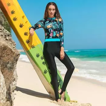 Купальник Sharbat цельный гидрокостюм с длинными рукавами, солнцезащитный быстросохнущий тонкий купальник для женщин, уличный купальник