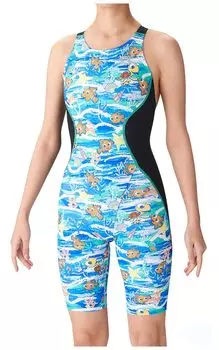 Купальник тренировочный цельный плавки синий M [Arena] (Открытая спина/полушаг) Женский (СИНИЙ)