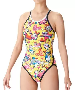 Купальник тренировочный цельный желтый S [Arena] (Открытая спина) Женский (ЖЕЛ)