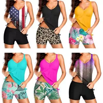 Купальник женский 2024 года с разрезом, плоский угол, консервативный, большой размер, раздельный купальник S