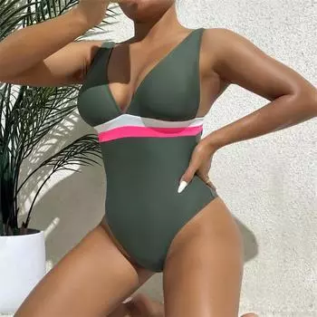 Купальник женский цельный купальник глубокий v-образный вырез бандажный купальный костюм пляжная одежда Momokini S