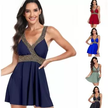 Купальник женский, европейский и американский консервативный купальник с разрезом, купальник большого размера, внешняя торговля S