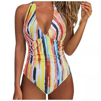 Купальники больших размеров женские женские большие размеры консервативный купальник плюс размер майка купальник купальники больших размеров женские танкини L оранжевый