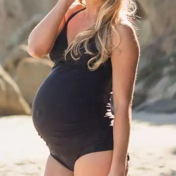 Купальники для беременных с v-образным вырезом, дышащий тонкий купальник с подкладкой для беременных, водные виды спорта 2XL синий