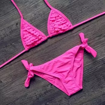 Купальники для девочек, бикини Menina, милые детские купальники из двух предметов, качественные детские купальные костюмы, детские Falbala Biquini Infantil, 4 цвета 10 years old зелёный