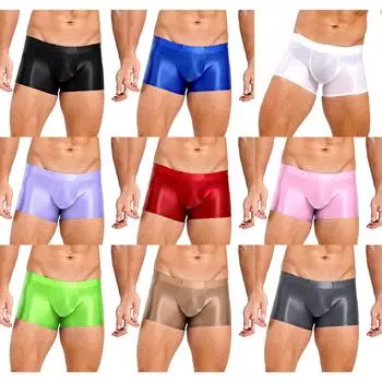 Купальники мужские глянцевые трусы-боксеры нижнее белье с низкой посадкой пляжные шорты для плавания у бассейна L