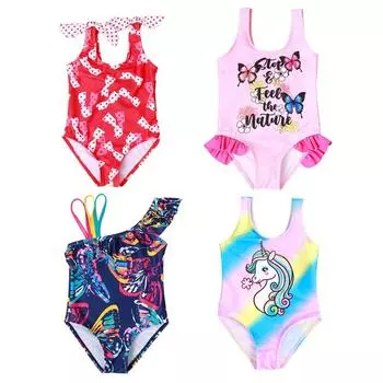 Купальники с рюшами для маленьких девочек, пляжные купальники, пляжная одежда принцессы с героями мультфильмов 110