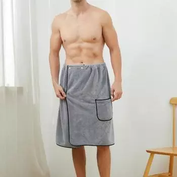 Купальные штаны, мужские банные полотенца с карманами, дышащие, хорошо впитывающие, носимые для плавания, пляжные банные полотенца, аксессуары для ванной комнаты темно-синий