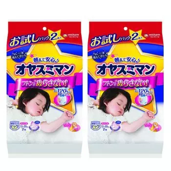 купить 2 Unicharm Unicharm Oyasumiman Girls Большие размеры и больше Пробная упаковка Ночные трусики Подгузник [Оптовые комплекты] 13-28 кг (2 куска) белый