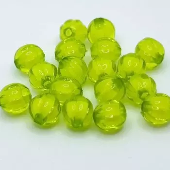 Купить Акриловые бусины Azalea, прозрачные, тыквенные, 8 мм (Зеленый лайм)